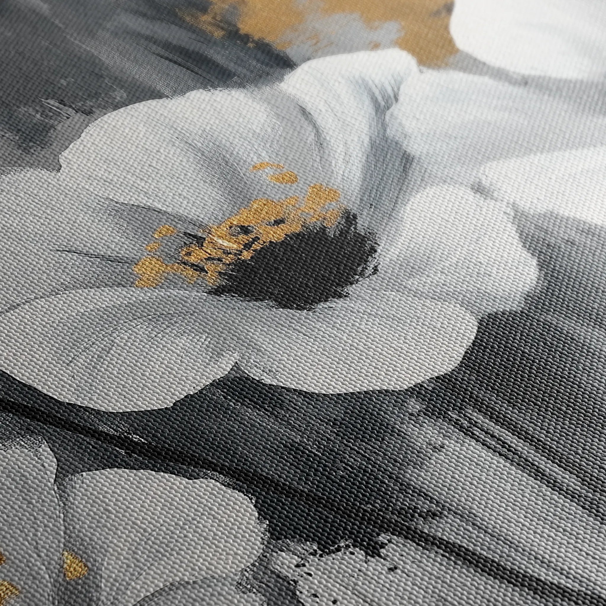 Floral 993 Canvas Art 60 x 40 cm / Black
