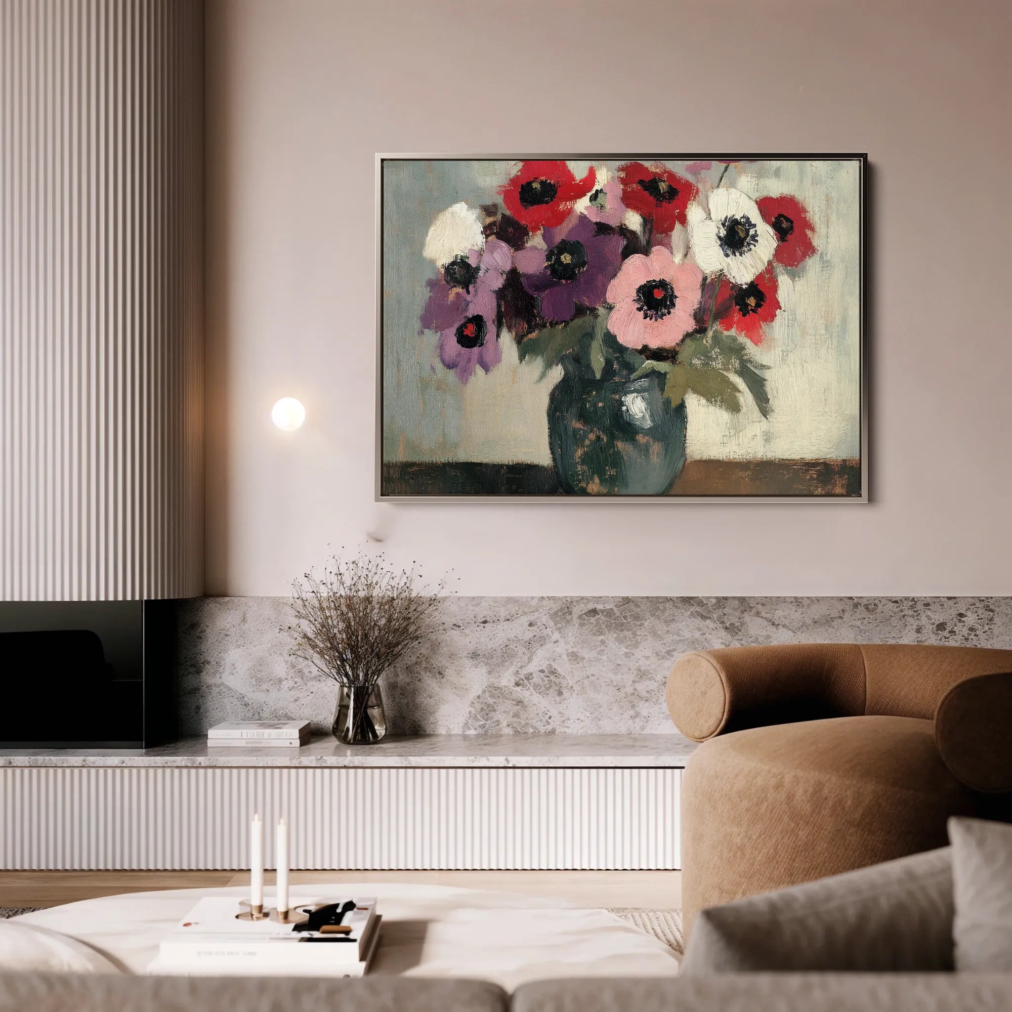 Floral 995 Canvas Art 60 x 40 cm / Black