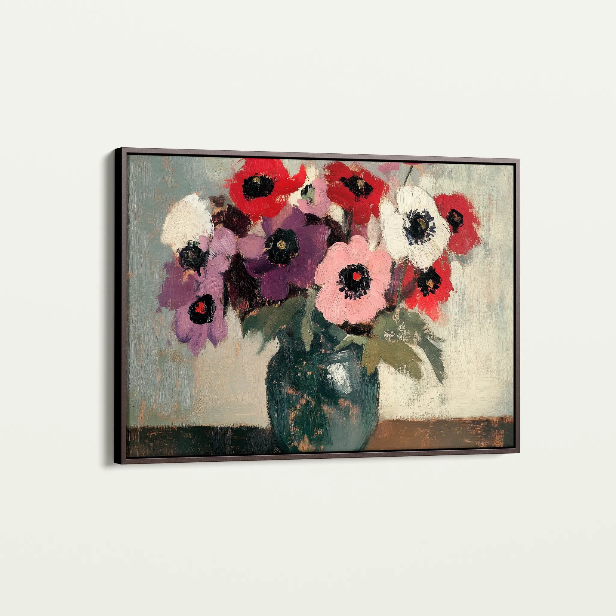 Floral 995 Canvas Art 60 x 40 cm / Black