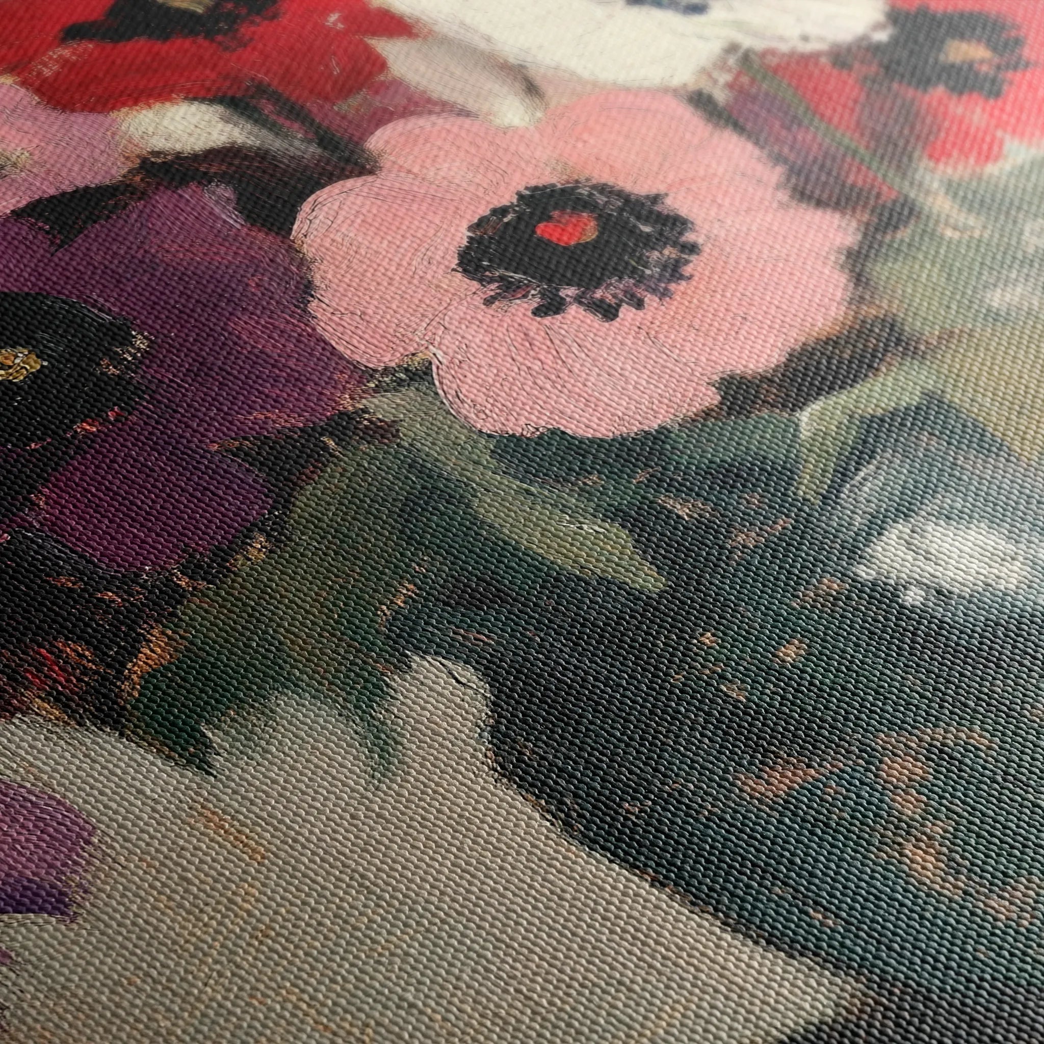 Floral 995 Canvas Art 60 x 40 cm / Black