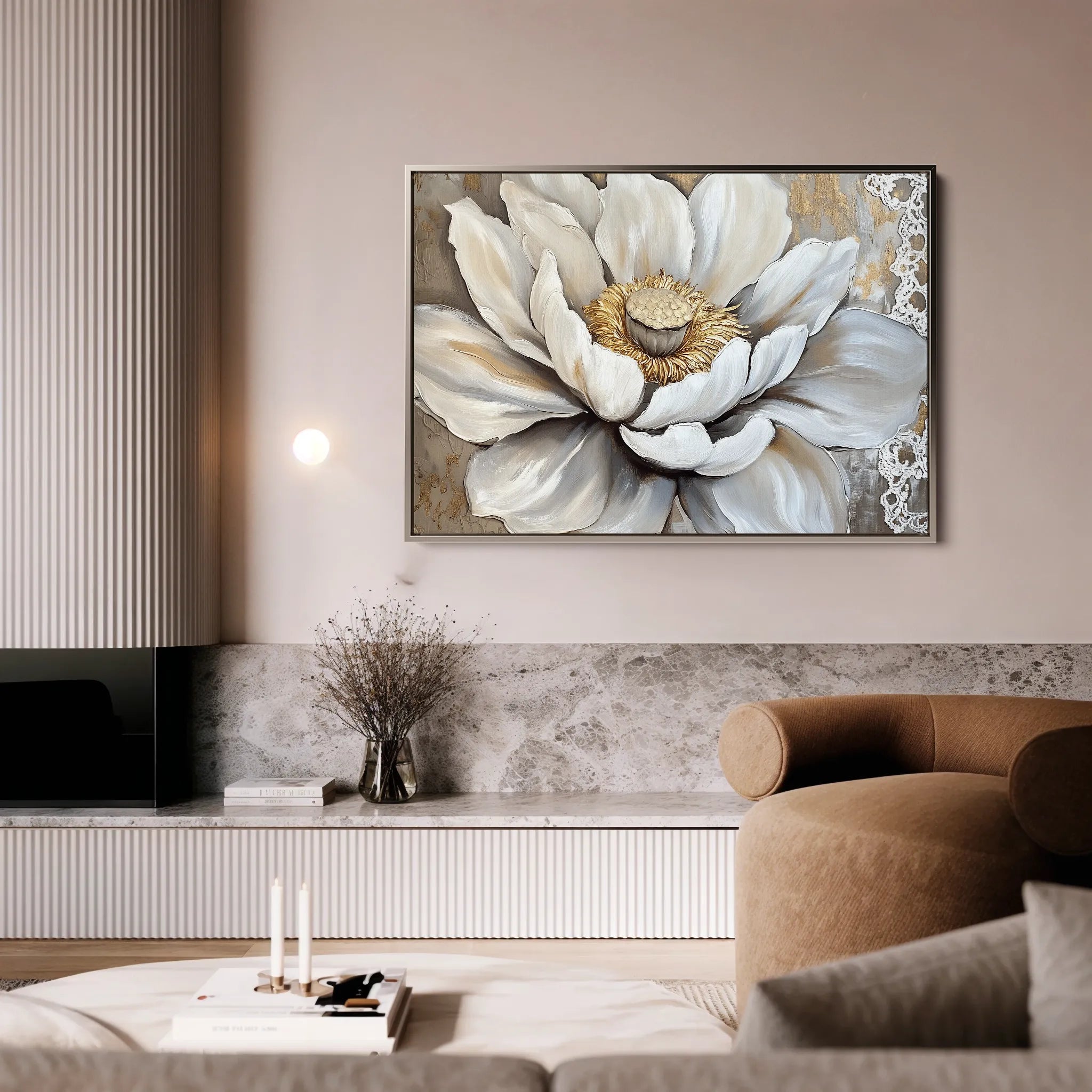 Floral 996 Canvas Art 60 x 40 cm / Black