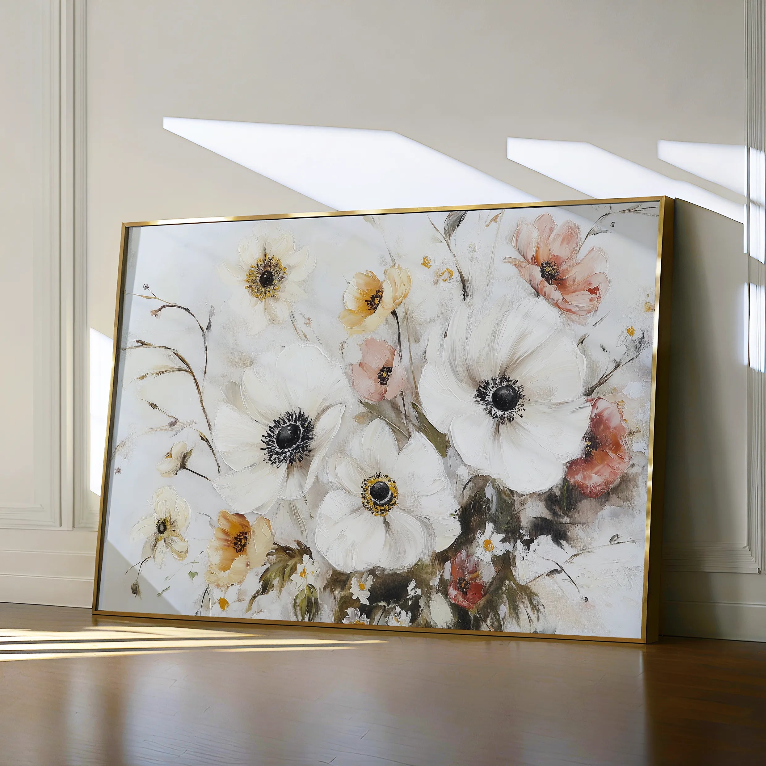 Floral 997 Canvas Art 60 x 40 cm / Black