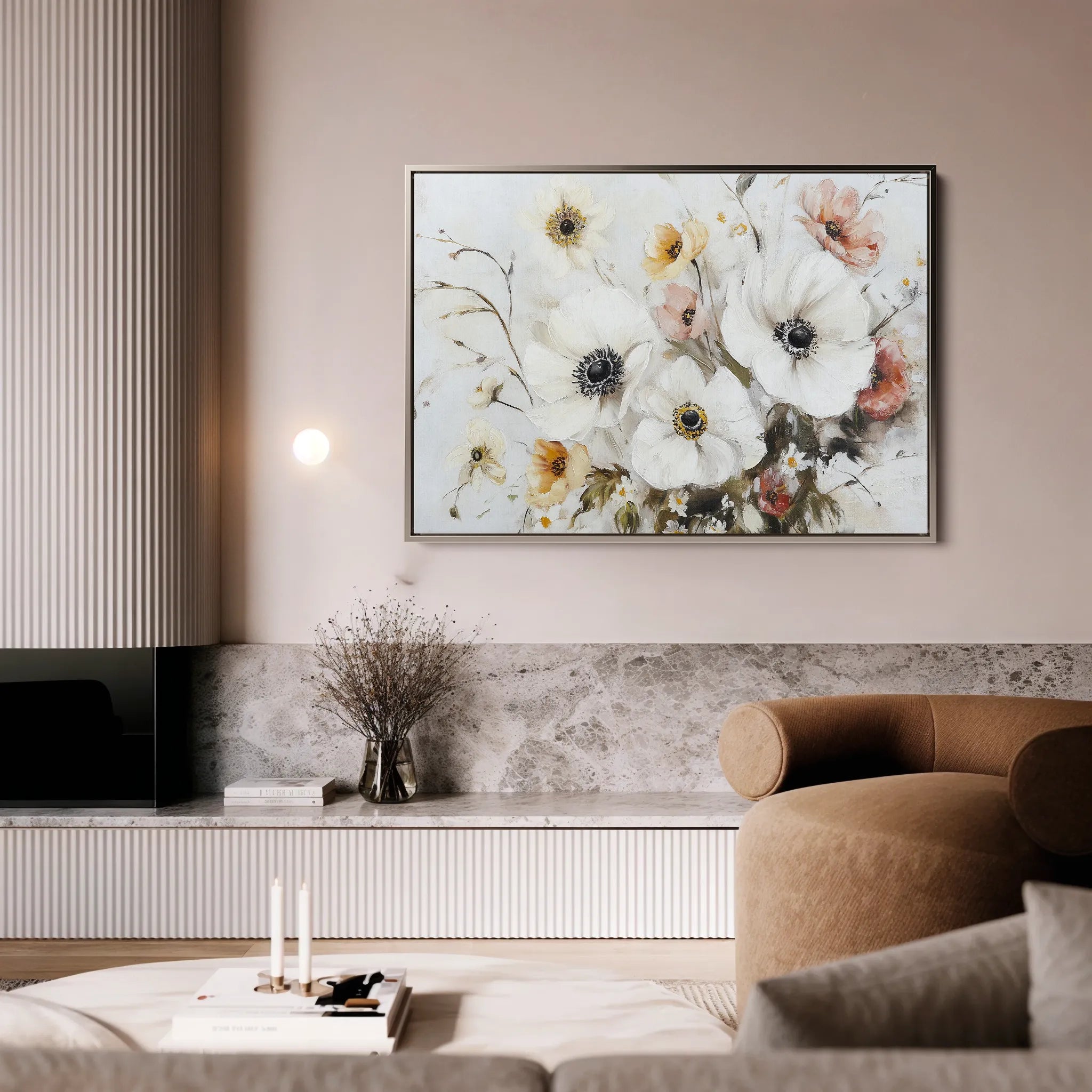 Floral 997 Canvas Art 60 x 40 cm / Black