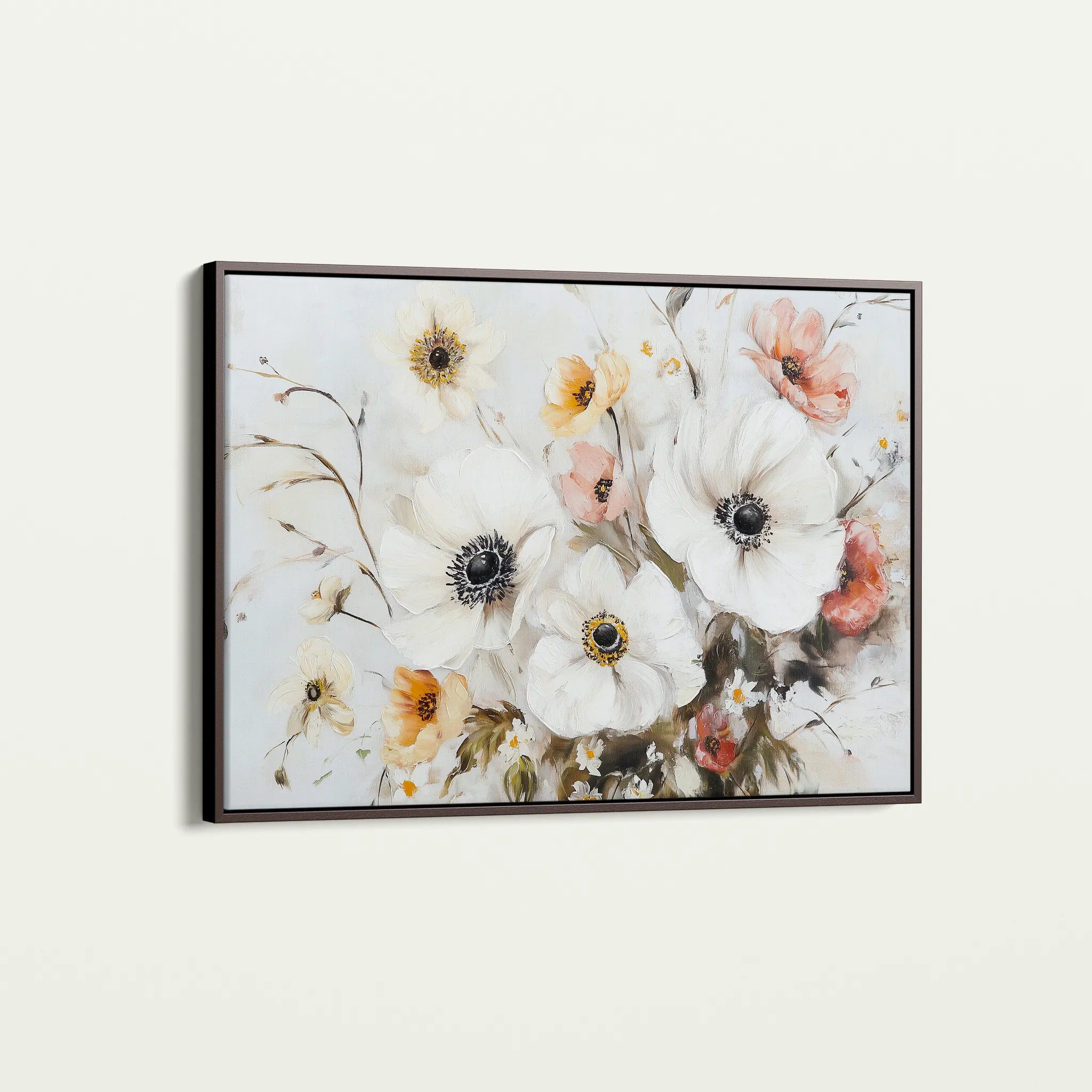 Floral 997 Canvas Art 60 x 40 cm / Black