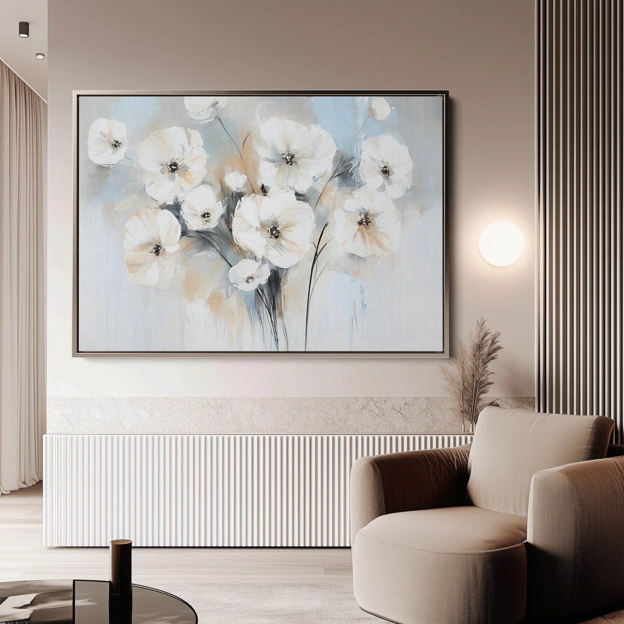 Floral 998 Canvas Art 60 x 40 cm / Black