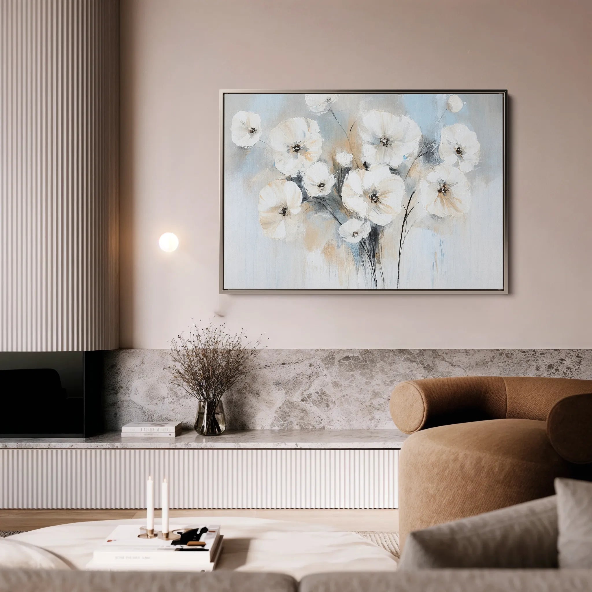 Floral 998 Canvas Art 60 x 40 cm / Black