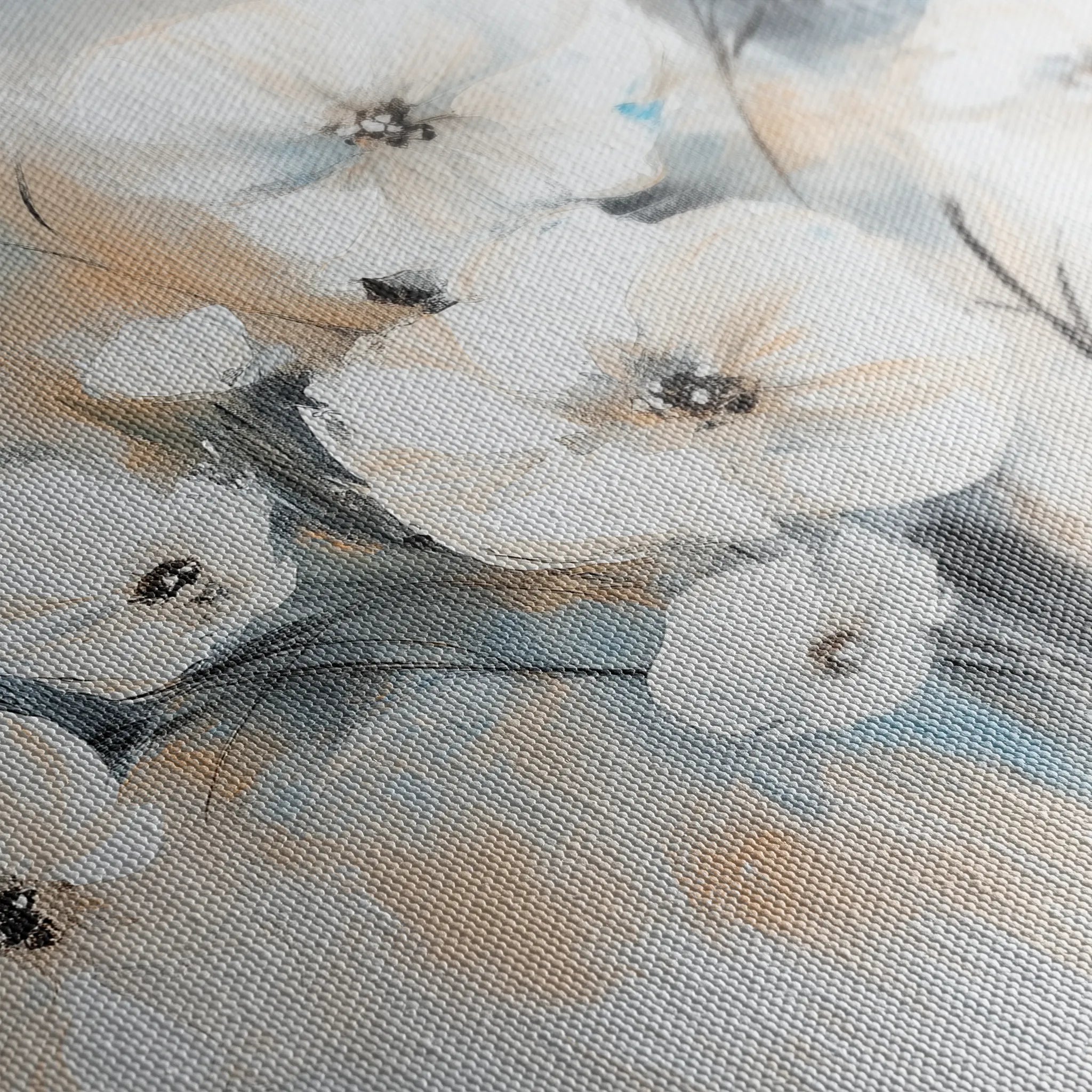 Floral 998 Canvas Art 60 x 40 cm / Black