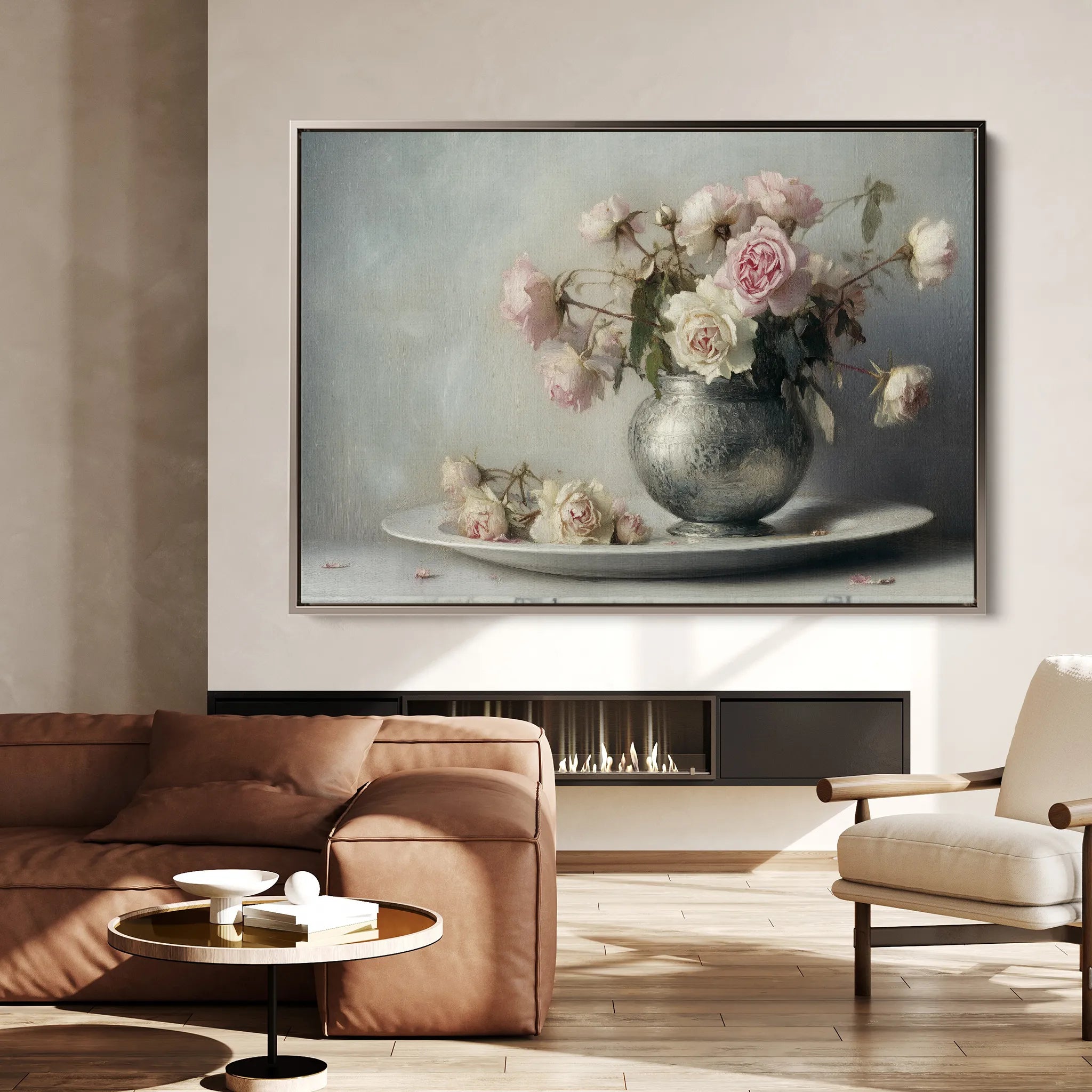 Floral 999 Canvas Art 60 x 40 cm / Black