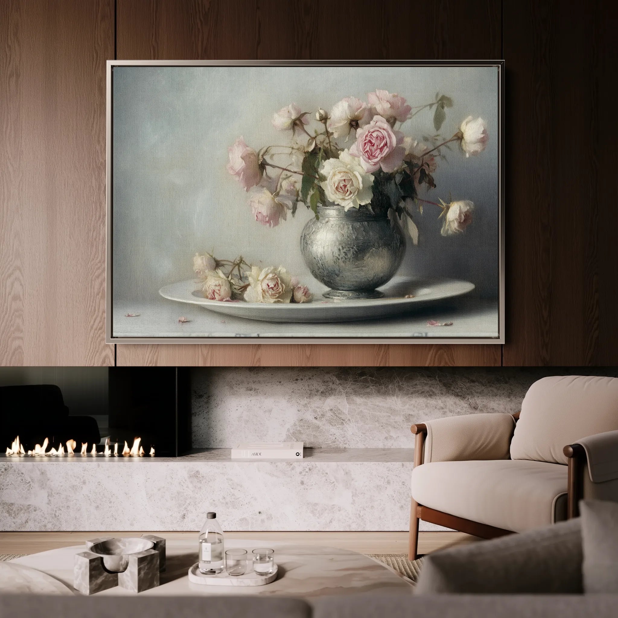 Floral 999 Canvas Art 60 x 40 cm / Black
