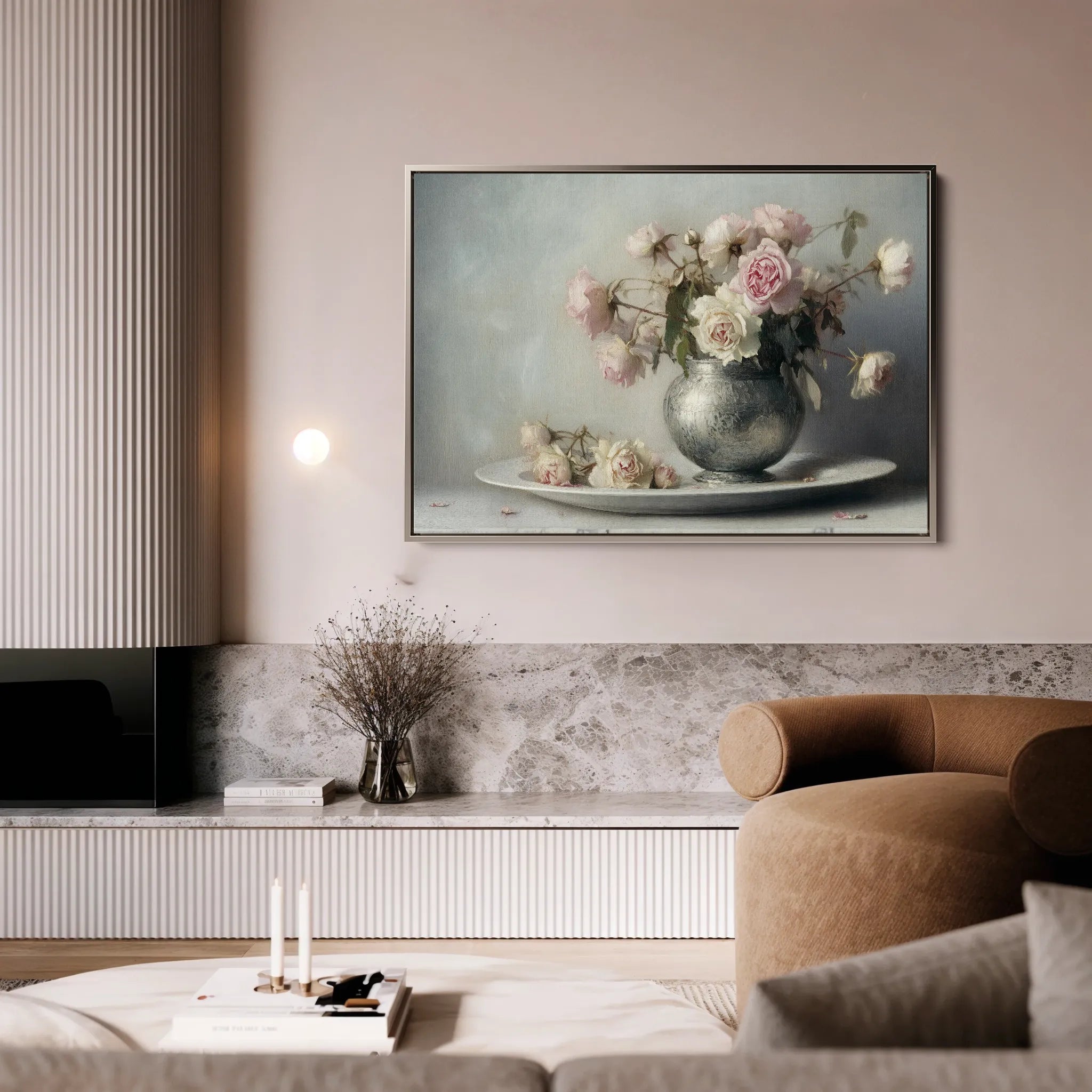 Floral 999 Canvas Art 60 x 40 cm / Black