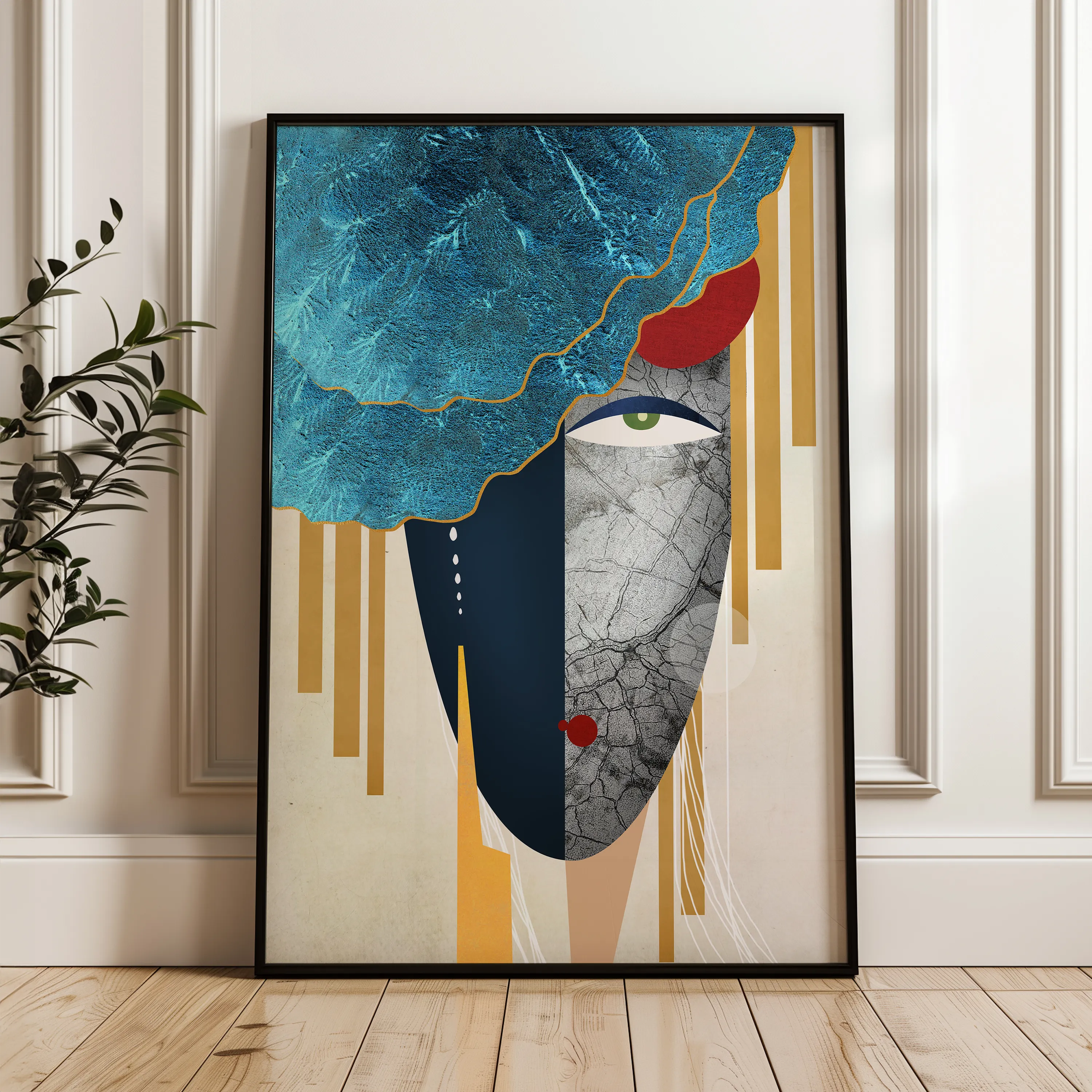 Portrait 001 Canvas Art 60 x 40 cm / Black