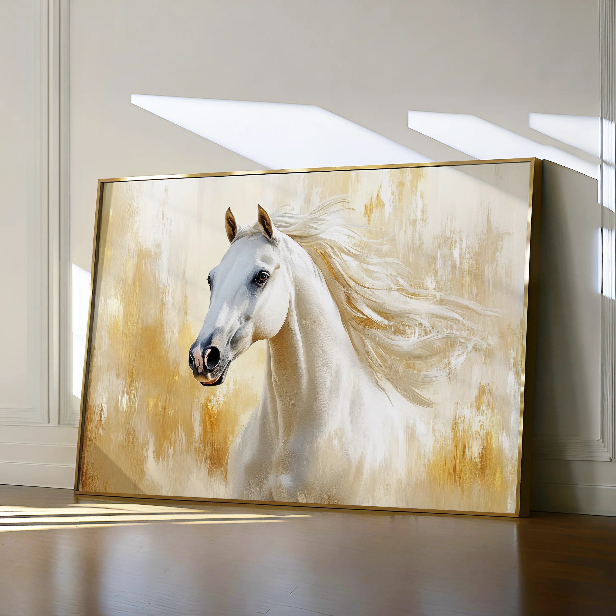 Horses 002 Canvas Art 60 x 40 cm / Black