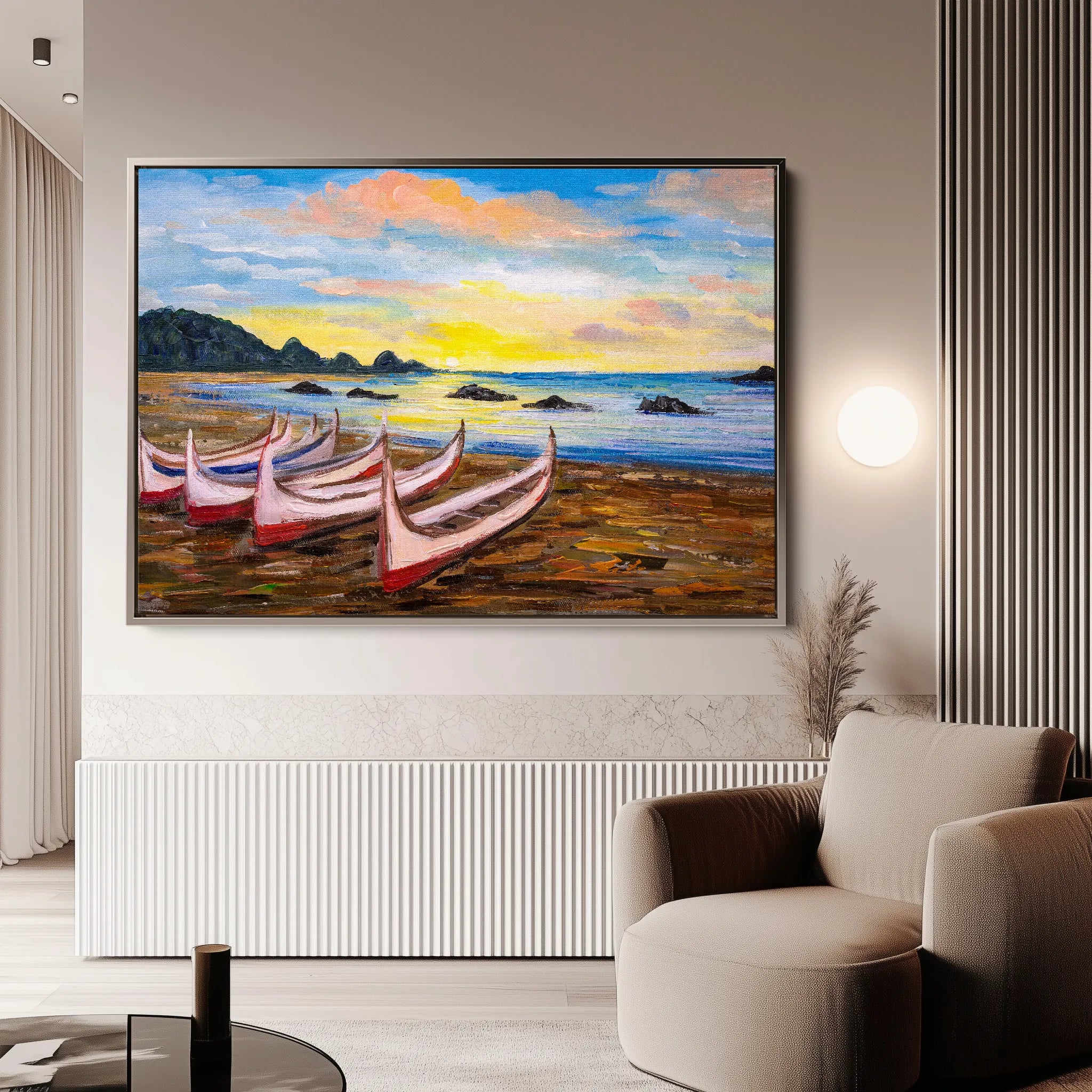 Landscape 002 Canvas Art 60 x 40 cm / Black