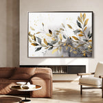 Floral 003 Canvas Art 60 x 40 cm / Black
