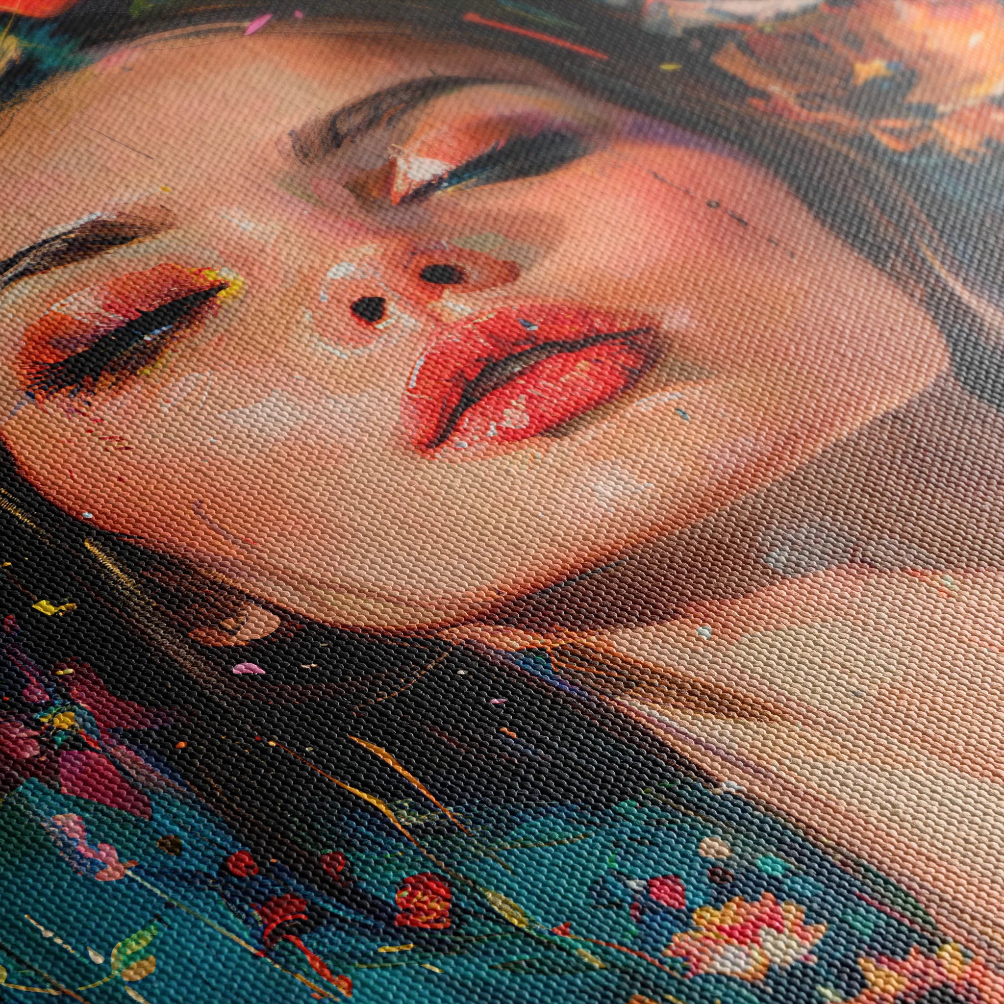 Portrait 003 Canvas Art 60 x 40 cm / Black
