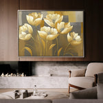 Floral 004 Canvas Art 60 x 40 cm / Black