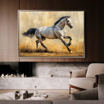 Horses 004 Canvas Art 60 x 40 cm / Black
