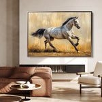 Horses 004 Canvas Art 60 x 40 cm / Black