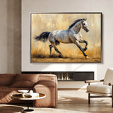 Horses 004 Canvas Art 60 x 40 cm / Black