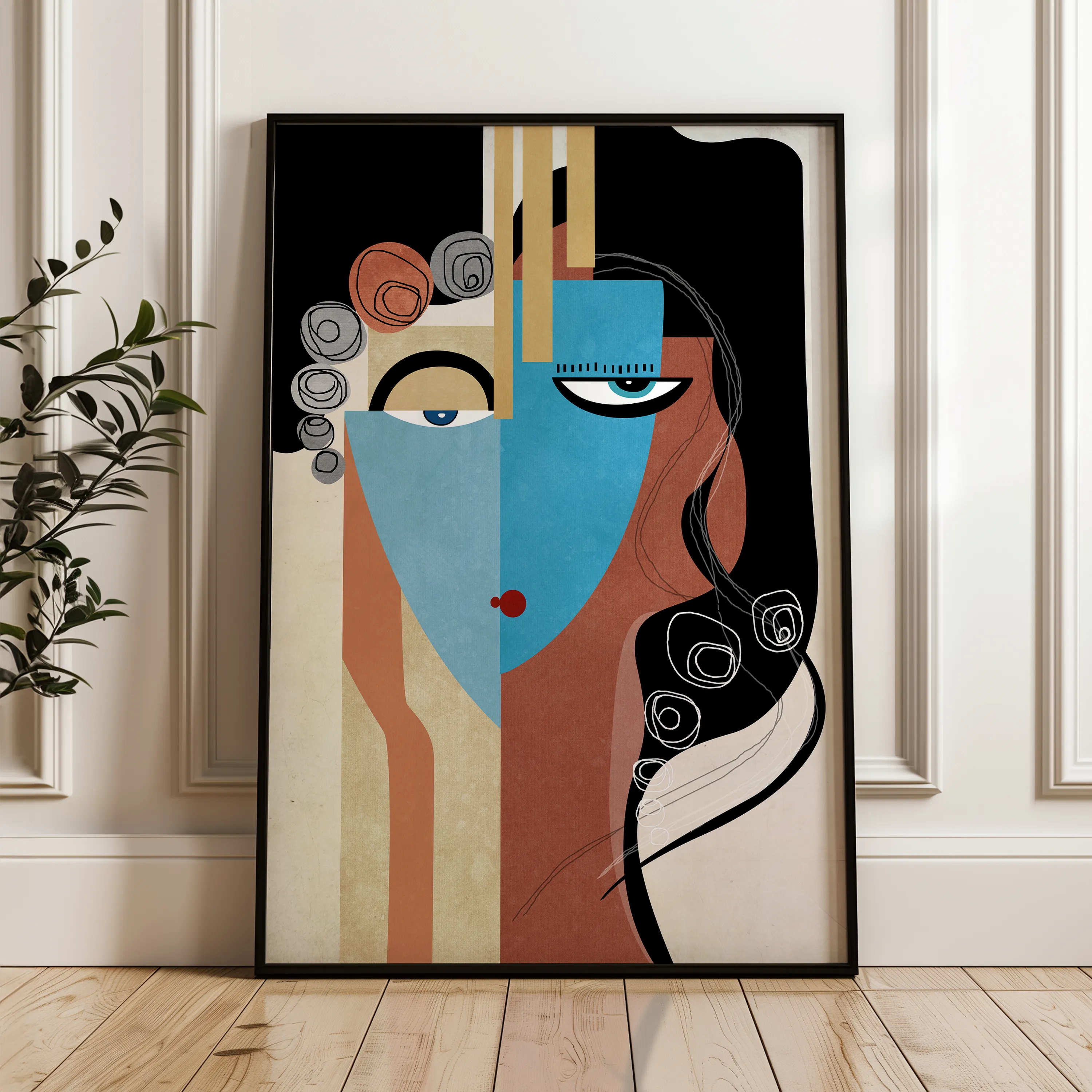 Portrait 004 Canvas Art 60 x 40 cm / Black