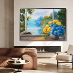 Floral 005 Canvas Art 60 x 40 cm / Black