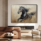 Horses 005 Canvas Art 60 x 40 cm / Black