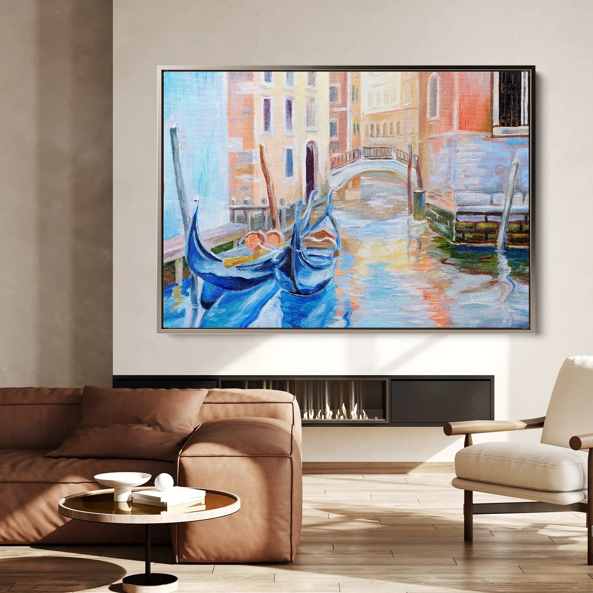 Landscape 005 Canvas Art 60 x 40 cm / Black
