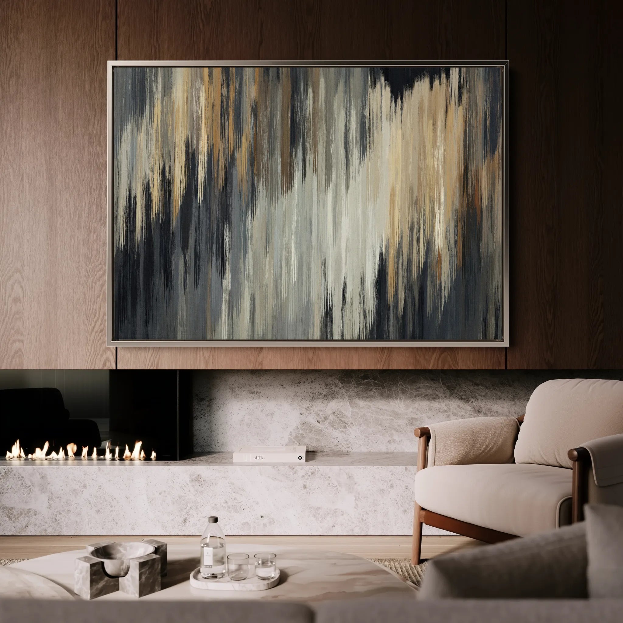 Abstract 006 Canvas Art 60 x 40 cm / Black