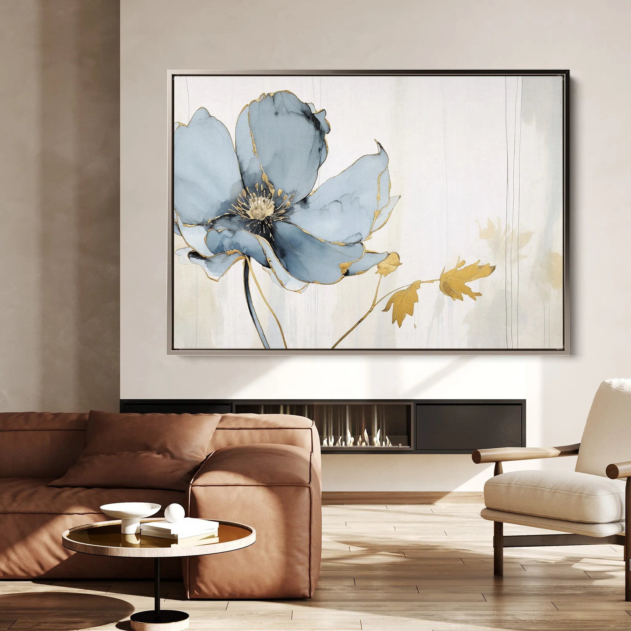 Floral 007 Canvas Art 60 x 40 cm / Black