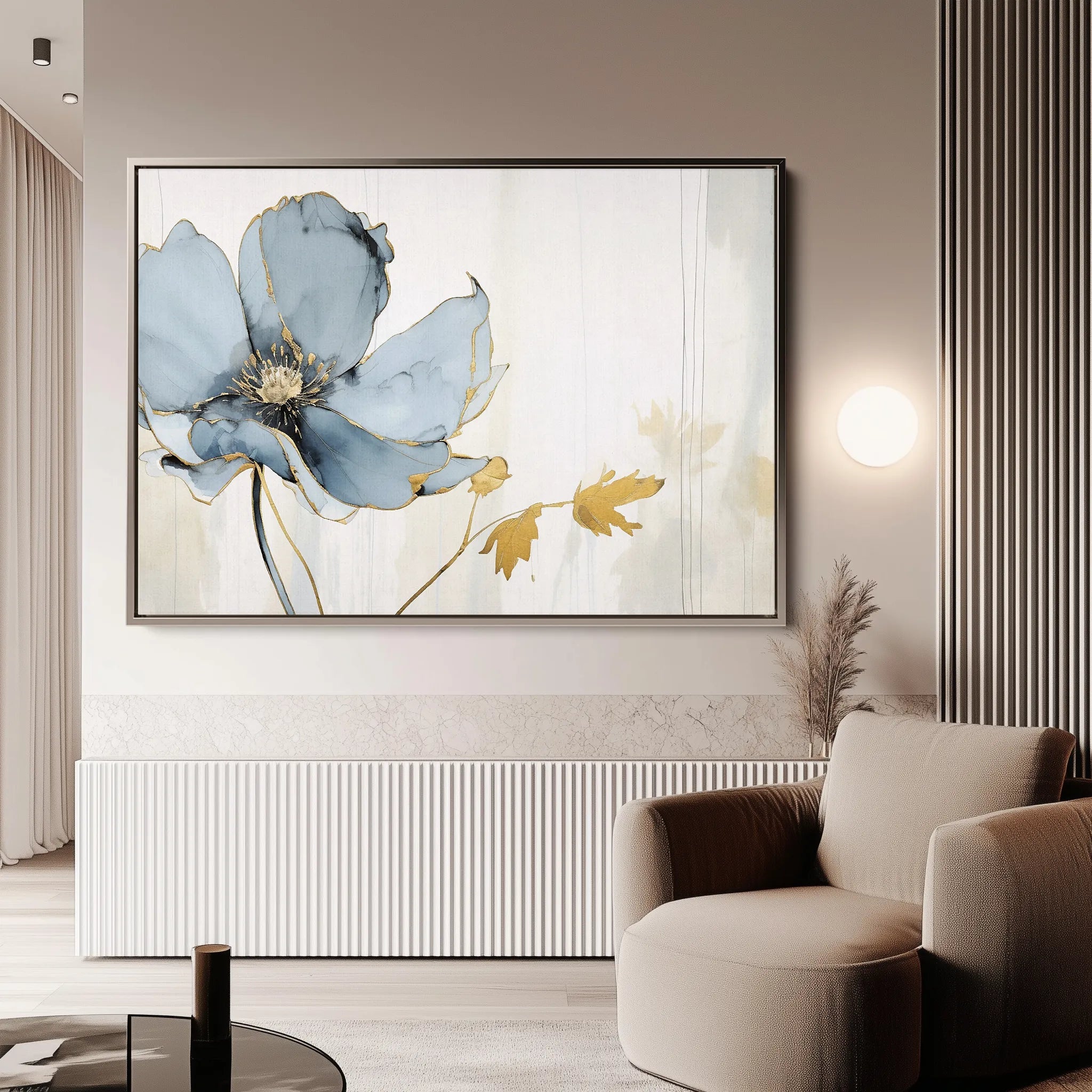 Floral 007 Canvas Art 60 x 40 cm / Black