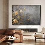 Floral 008 Canvas Art 60 x 40 cm / Black