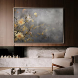 Floral 008 Canvas Art 60 x 40 cm / Black