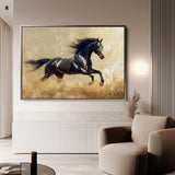 Horses 008 Canvas Art 60 x 40 cm / Black