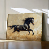 Horses 008 Canvas Art 60 x 40 cm / Black