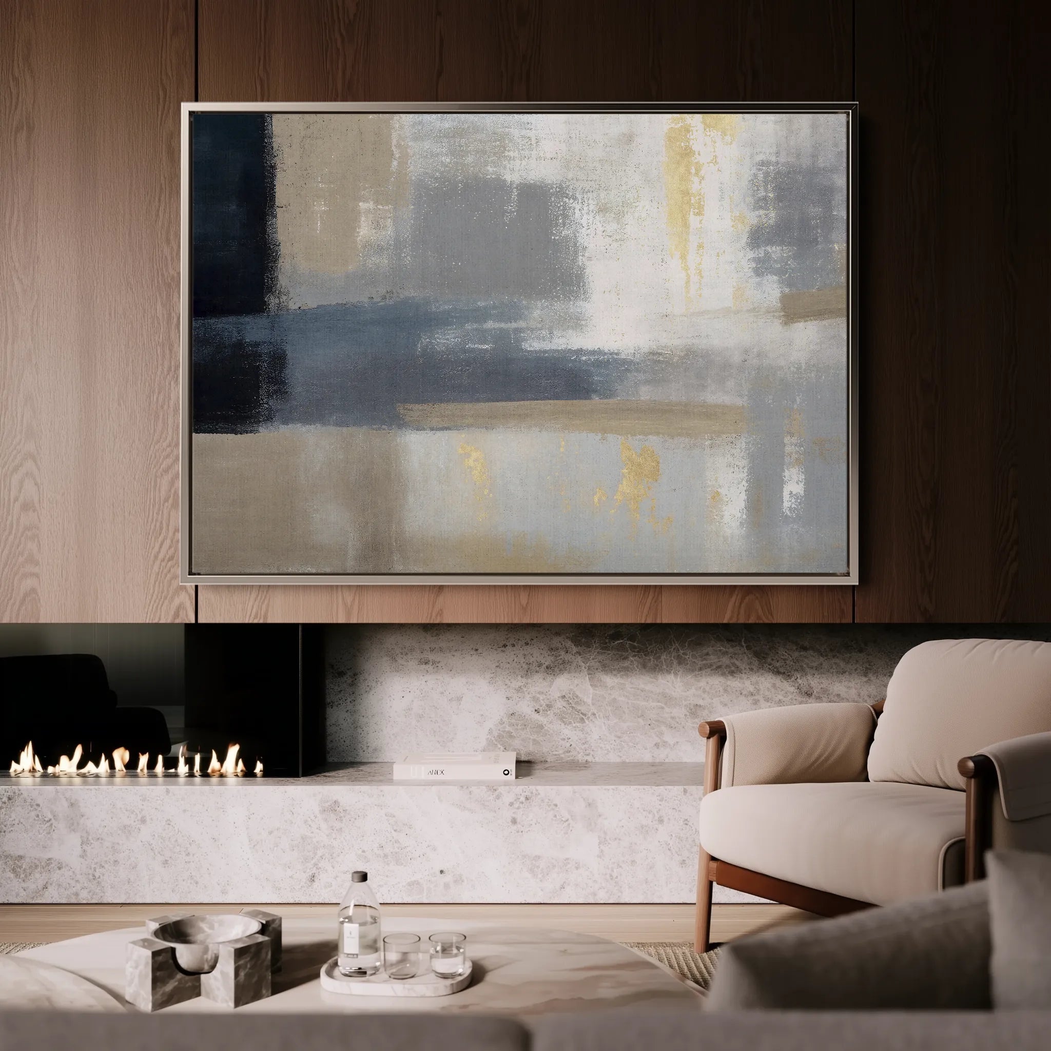 Abstract 009 Canvas Art 60 x 40 cm / Black