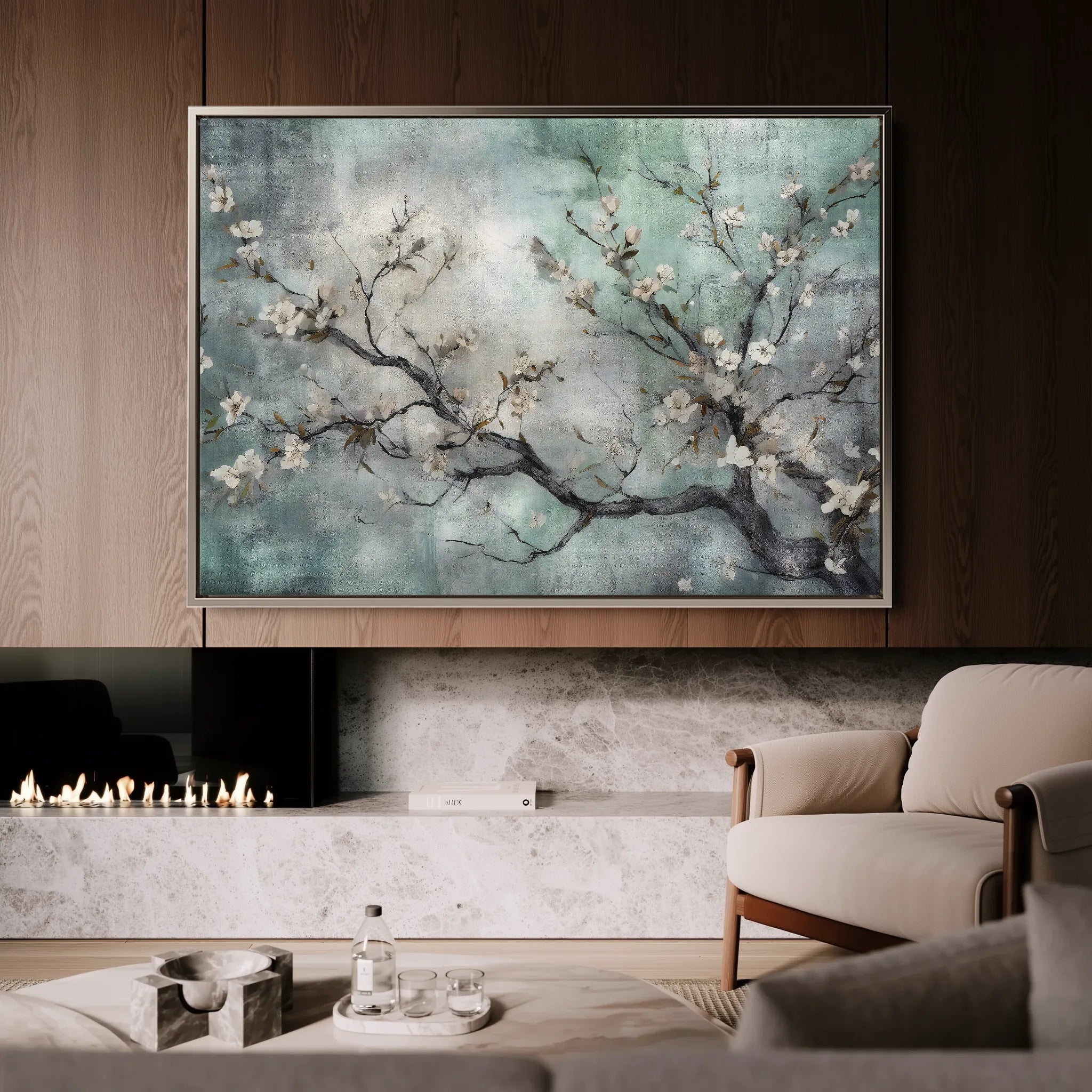 Floral 009 Canvas Art 60 x 40 cm / Black
