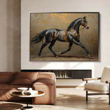 Horses 009 Canvas Art 60 x 40 cm / Black