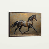 Horses 009 Canvas Art 60 x 40 cm / Black