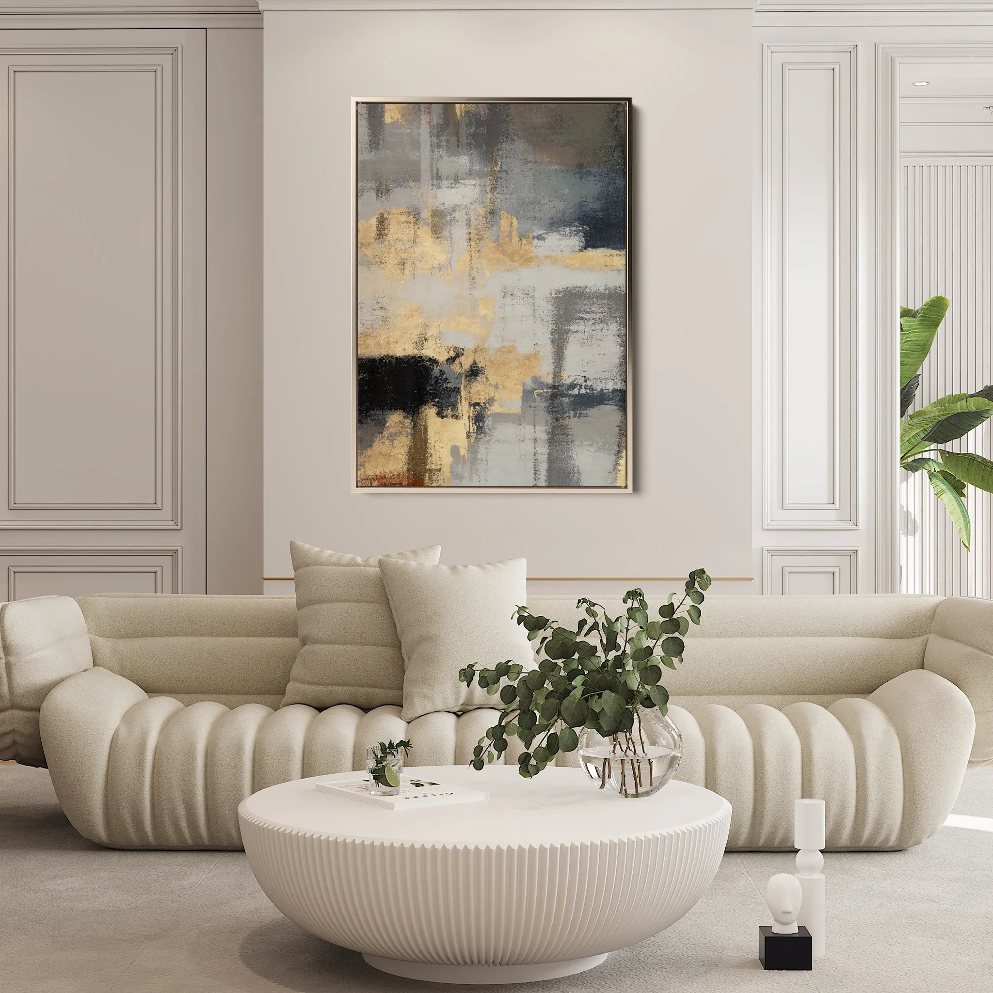 Abstract 010 Canvas Art 60 x 40 cm / Black