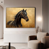 Horses 010 Canvas Art 60 x 40 cm / Black