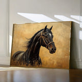 Horses 010 Canvas Art 60 x 40 cm / Black