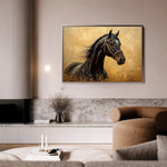Horses 010 Canvas Art 60 x 40 cm / Black