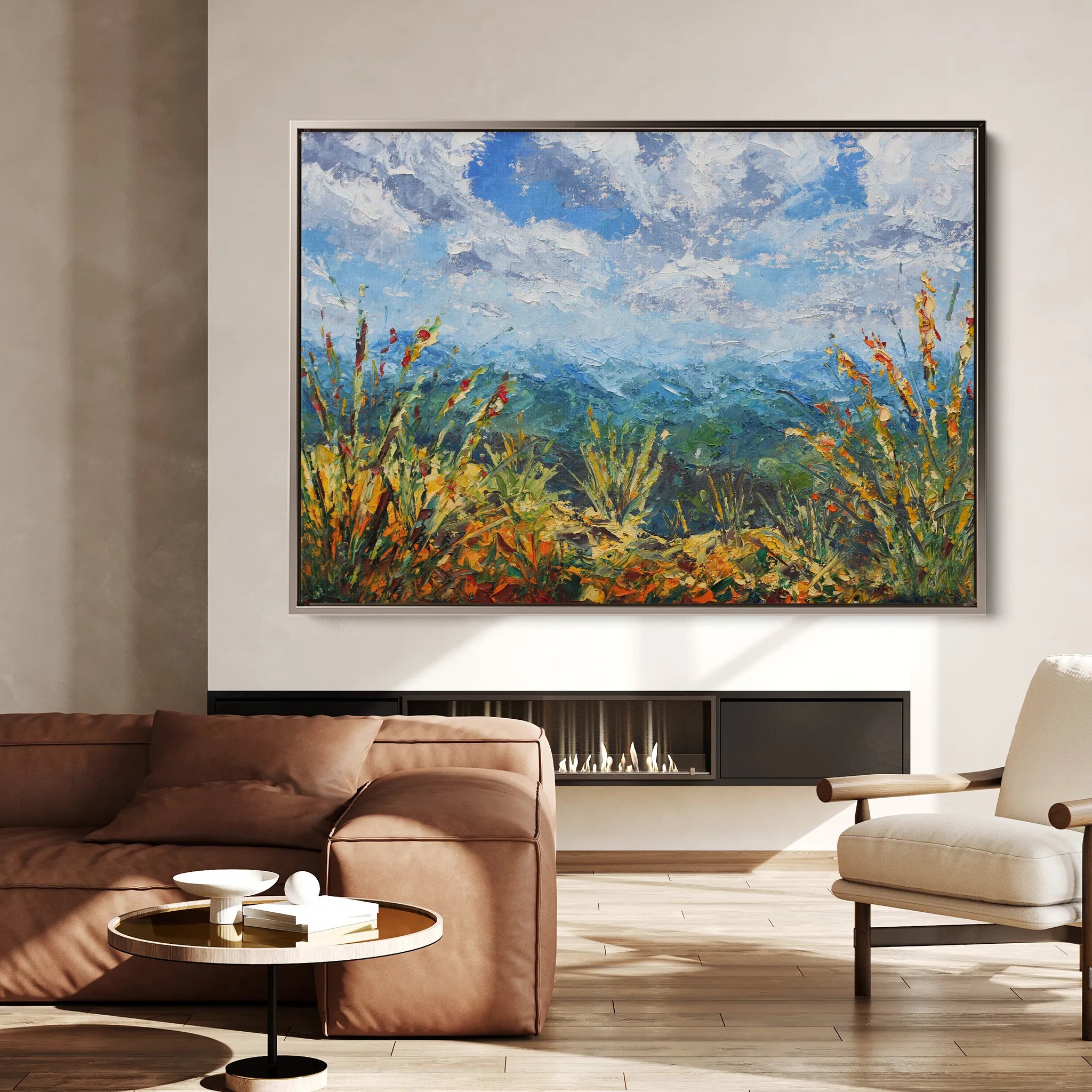 Landscape 010 Canvas Art 60 x 40 cm / Black