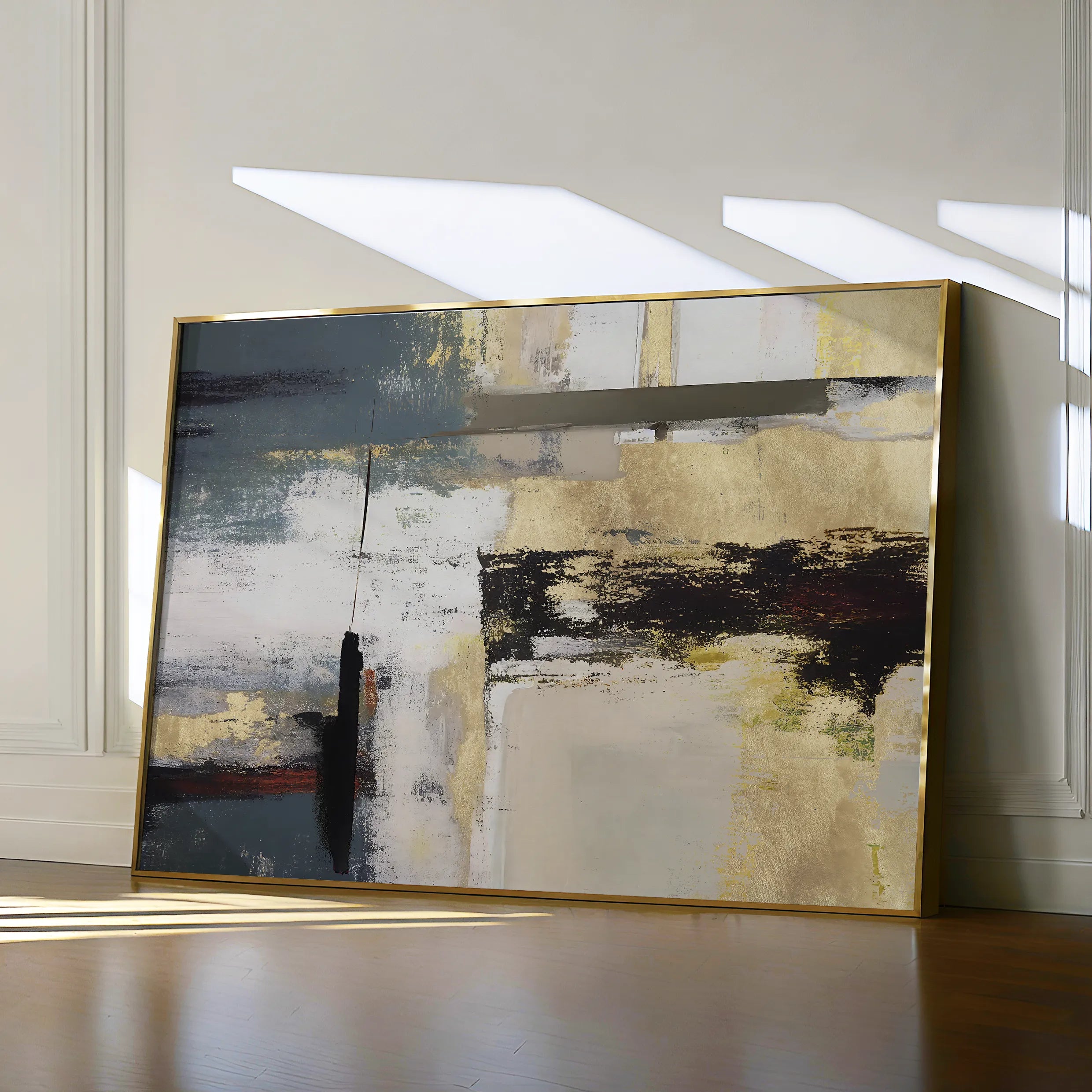 Abstract 011 Canvas Art 60 x 40 cm / Black