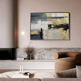 Abstract 011 Canvas Art 60 x 40 cm / Black