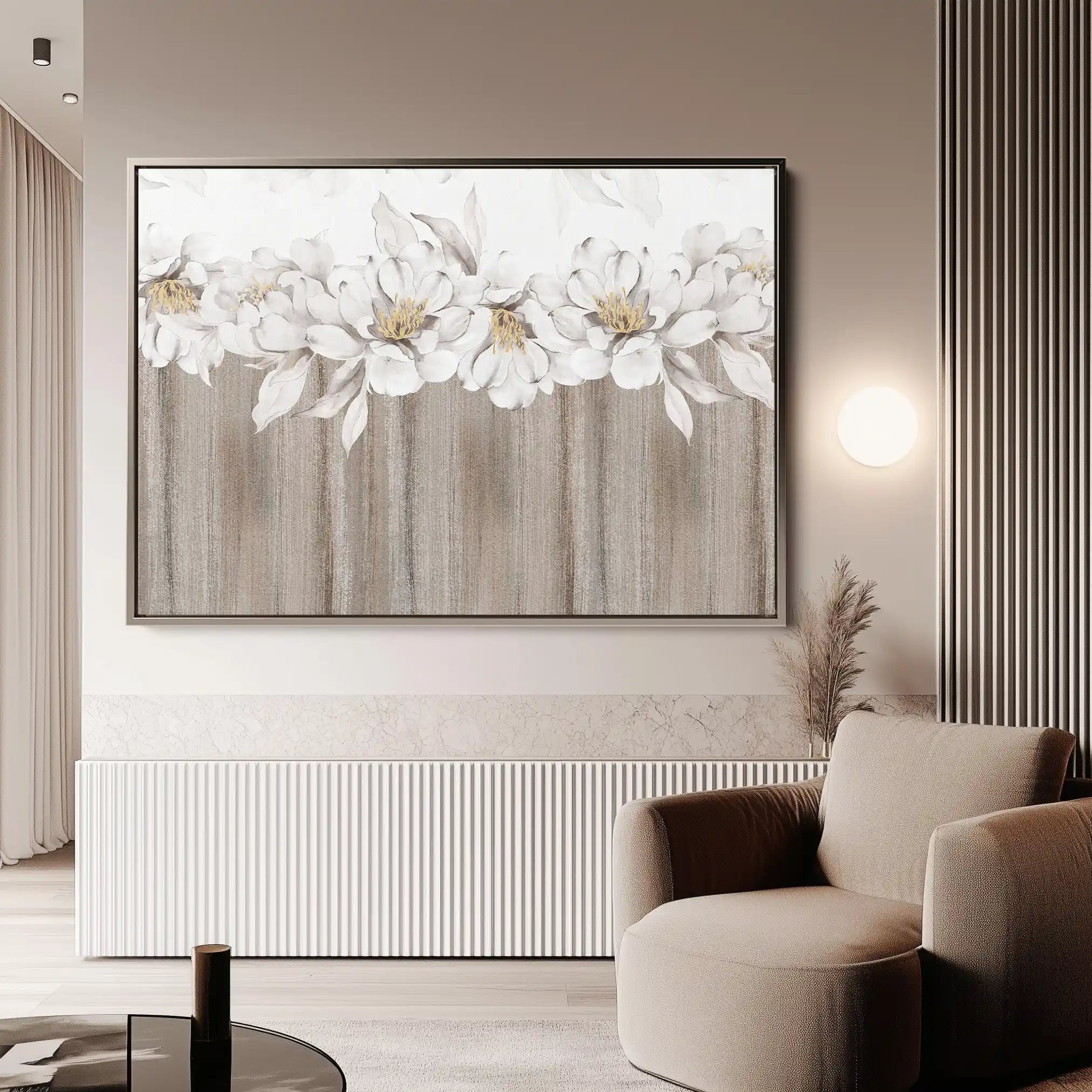 Floral 012 Canvas Art 60 x 40 cm / Black