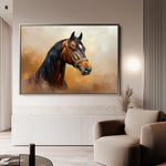 Horses 012 Canvas Art 60 x 40 cm / Black