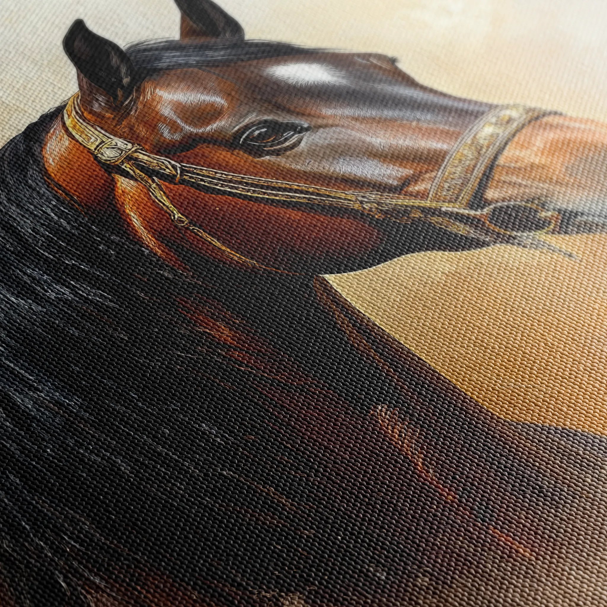 Horses 012 Canvas Art 60 x 40 cm / Black