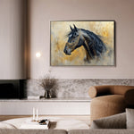 Horses 013 Canvas Art 60 x 40 cm / Black