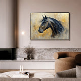 Horses 013 Canvas Art 60 x 40 cm / Black